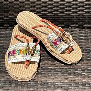 Colorful Embellished Women's Sandals 40